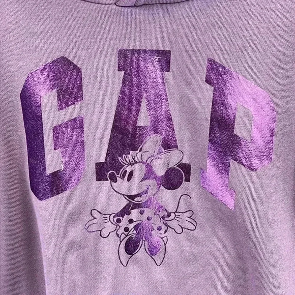 GAP x Disney Girls Hoodie Sweatshirt Size 4 Lavender Graphic Cotton/Polyester - Picture 4 of 11